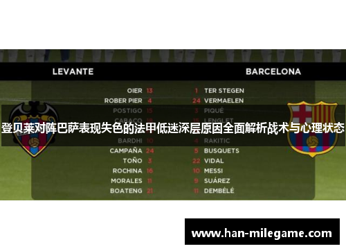 登贝莱对阵巴萨表现失色的法甲低迷深层原因全面解析战术与心理状态